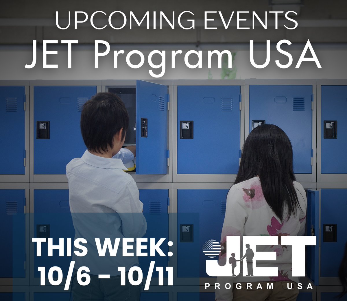 JETProgram's tweet photo. Come learn more about the #JETProgram and ask your questions about our application at one of our upcoming events. We have more than 40 events taking place across the United States this week!

🔗https://t.co/QVIcaI43xU https://t.co/LFtmugh12n