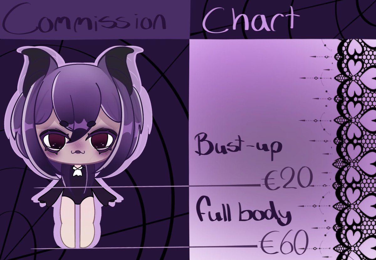 faykumi's tweet photo. Buh
Commission Chart n
／(≧ x ≦)＼
#commissionopen https://t.co/ozx3AMLdQ3