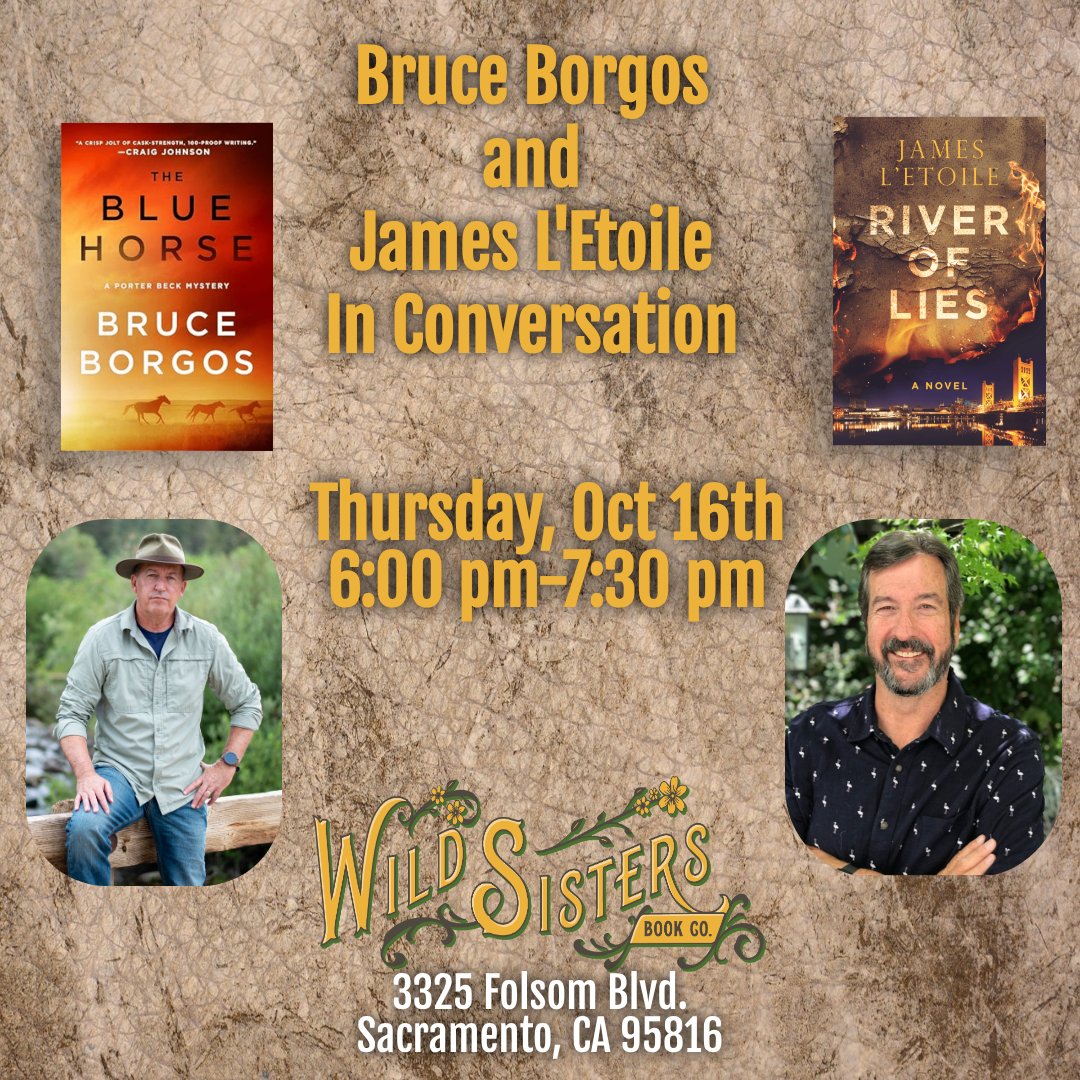 Two crime writers. One wild night in Sacramento.
<a href="/JamesLEtoile/">James L'Etoile</a> brings some dubious prison experience; I bring the desert. Meet us at Wild Sisters Book Company — we’ll talk stories, secrets &amp; everything in between.

<a href="/CapitolCrimes/">Capitol Crimes</a> #bookstagram #mysterybooks #thrillerbooks