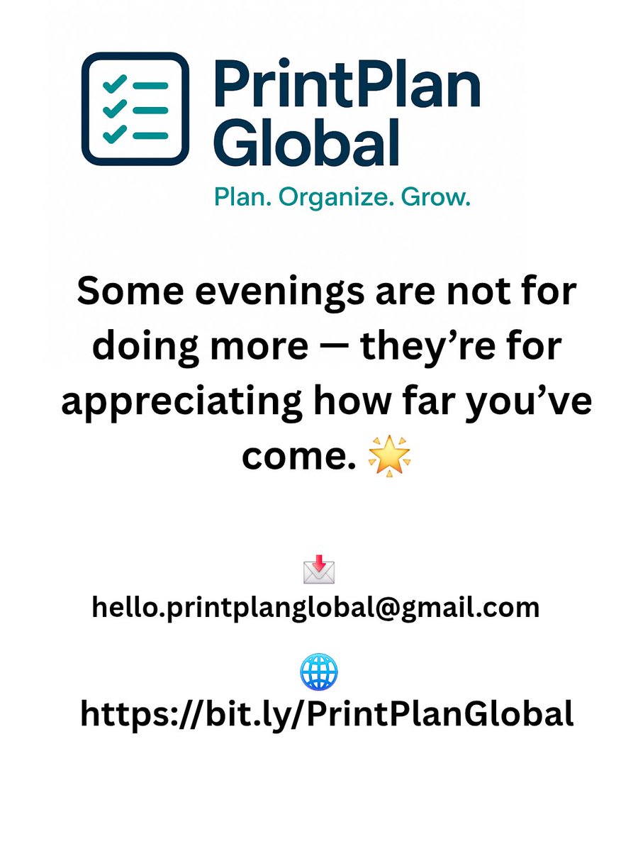 jibilaarafat's tweet photo. A little evening reminder ✨
Progress is still progress — no matter the pace.
#PrintPlanGlobal #EveningVibes #Motivation #DigitalGrowth #VirtualAssistant #ConsistencyWins #SmartWork #EntrepreneurJourney https://t.co/DKU319OZOW