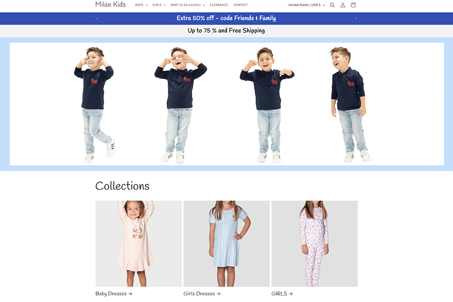 DiscoverWebSolu's tweet photo. NEW PROJECT! 🛍️ Proud to have partnered with e-commerce retailer Milan Kids to refine their Shopify store! We love helping established sites get even better!

Learn More: https://t.co/tTfcP56uIi https://t.co/QRJP4BgPPJ