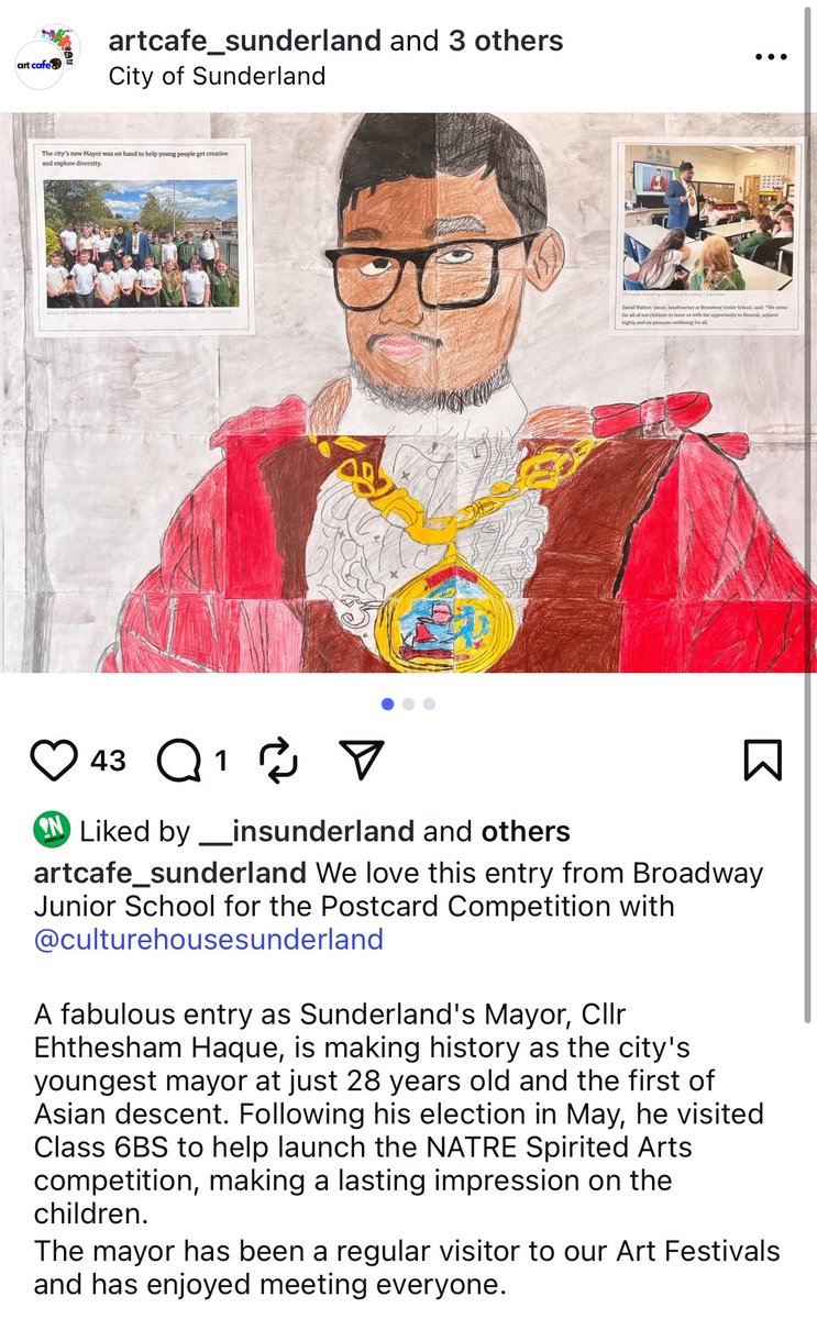 MrsJ_BJS's tweet photo. We are absolutely delighted that some of our amazing artwork was exhibited as part of Culture House Sunderland’s ‘Postcards from Home’ competition last week. 🖼️

We are also thrilled to share that two of our entries were WINNERS! 🎉

Well done everyone! 🤩

@broadwayjuniors https://t.co/ByrXN6jo73