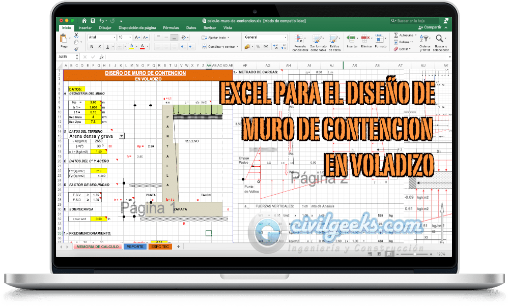 CivilGeeks's tweet photo. Esta Hoja Excel profesional calcula todos los esfuerzos y verifica el volteo, deslizamiento y estabilidad global.
 
👉 https://t.co/wjCibzZi6X

#Geotecnia #MurosDeContencion #ExcelCivil #CivilGeeks #IngenieriaEstructural #DiseñoGeotecnico https://t.co/28Ohr2U6mc