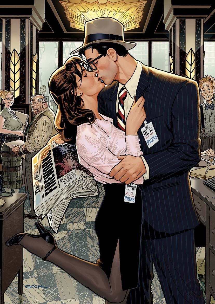 thebestofclois's tweet image. Clark Kent and Lois Lane by Ryan Sook.