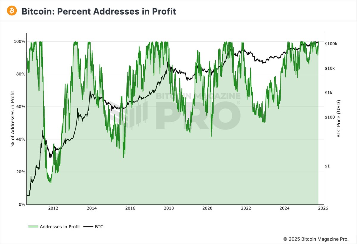 99.9% of all Bitcoin holders are now in profit.