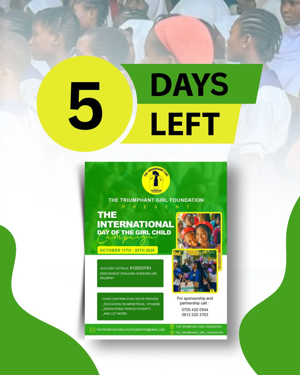 ThetriumphGF's tweet photo. "Guests and in-laws often show up unannounced, but a girl's menstrual cycle is a monthly visitor she's aware of. 
The worry of stains and discomfort can be overwhelming. 
TTGF aims to support the unreached with sanitaries.
 Join help put smiles on their faces! 
#EndPeriodPoverty https://t.co/CMMW7rtMkM