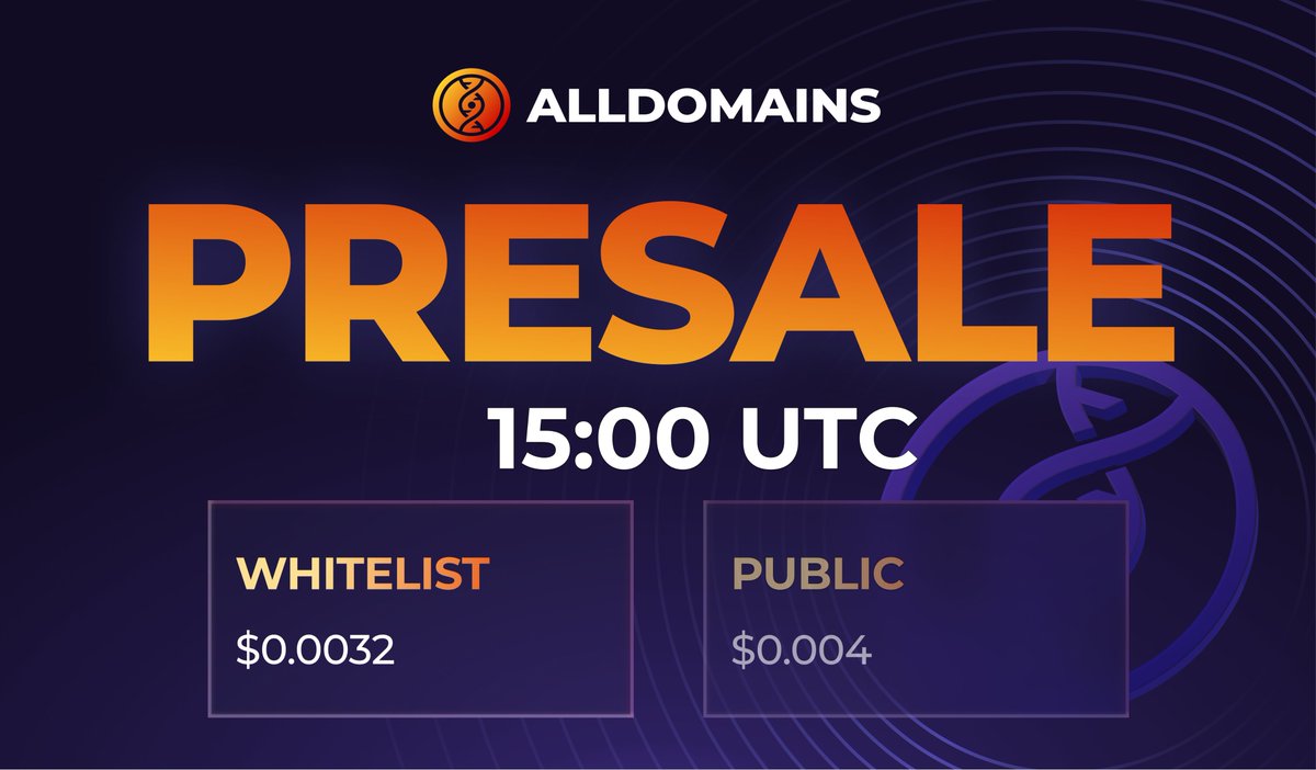 🔔 Set your reminders - Tomorrow 15:00 UTC

The $ADNS presale will be in $SOL ONLY so make sure you're ready 

0.000014 $SOL for whitelist 
0.000017 $SOL for public