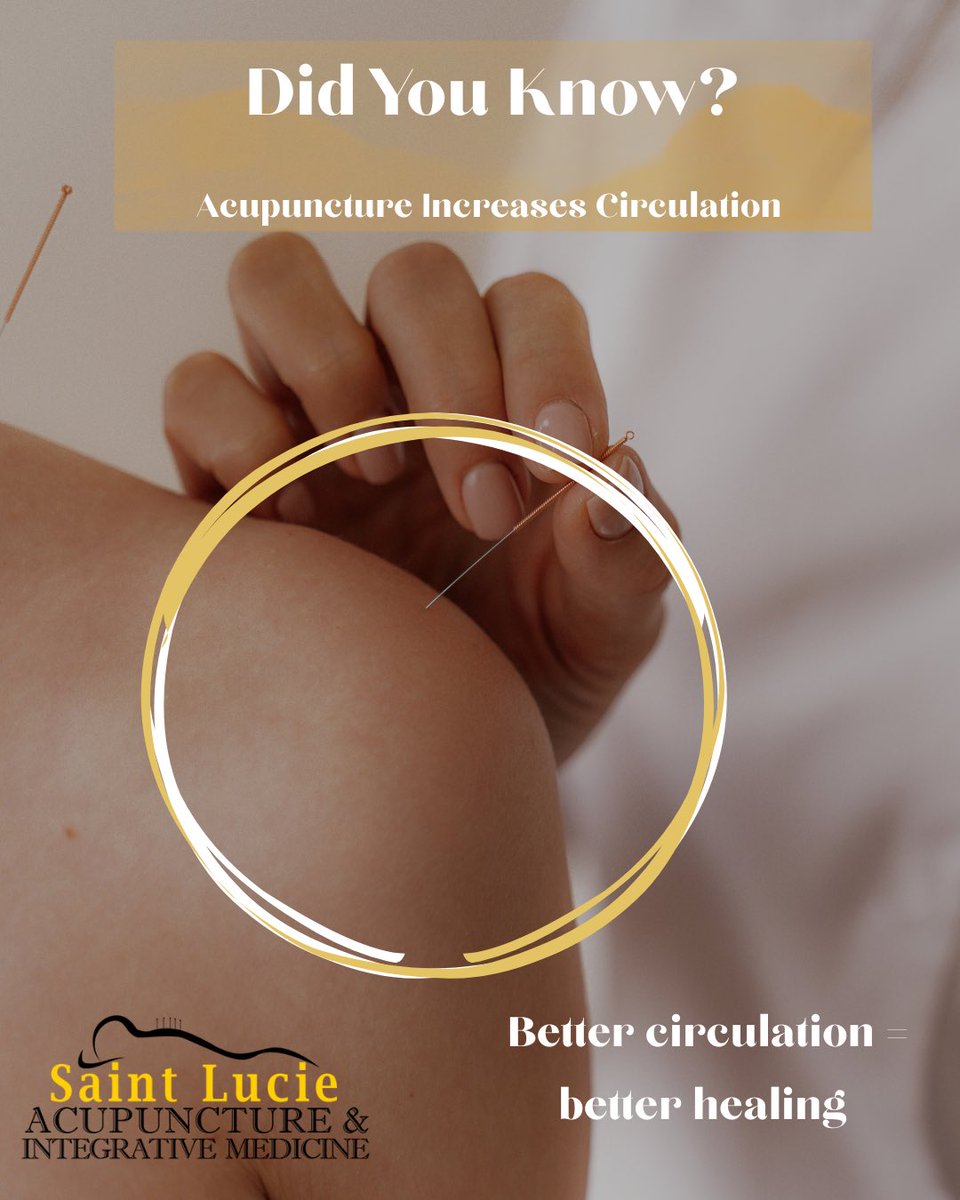 AcupuncturePSL's tweet image. Did you know acupuncture naturally boosts your body’s circulation? 🩸
By improving blood flow, it helps reduce inflammation, speed recovery, and support your body’s natural healing process.

#AcupunctureFacts #NaturalHealing #CirculationSupport #HolisticHealth #AcupunctureWorks