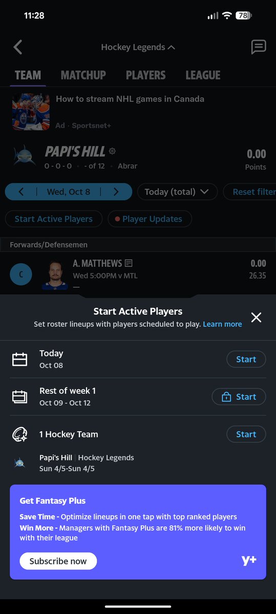 floppedyfish's tweet photo. @YahooFantasy  this is what I get through your android app. Starting the lineup for the week is tuck behind a paywall. https://t.co/eJI0uV6LGC