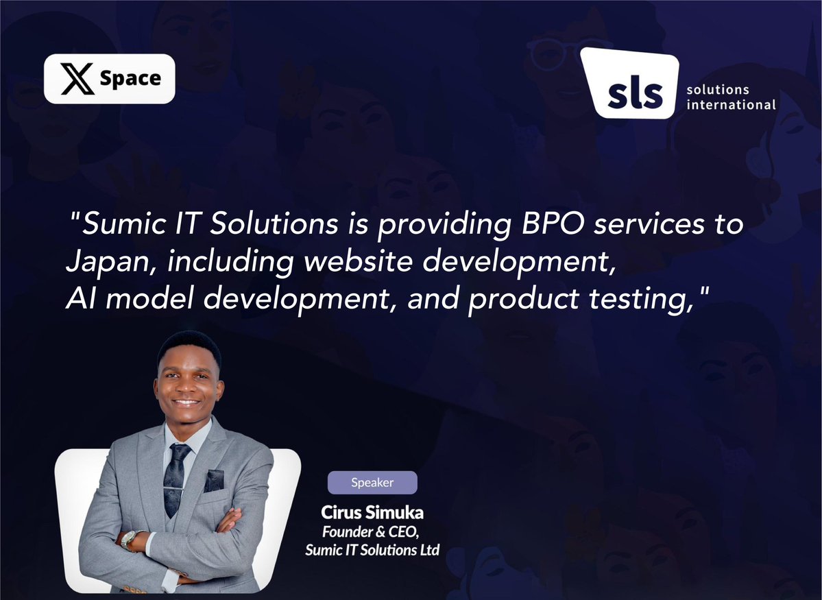 "Sumic IT Solutions is providing BPO services to Japan and other countries, from website development to AI model development and product testing," says Mr. Sumic. Join the space on Unlocking Youth Potential in the Uganda BPO Industry.