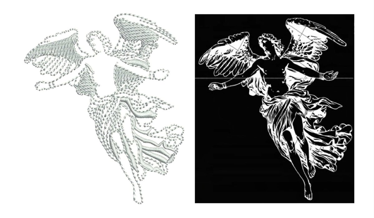 JustDesigner2's tweet image. Looking for top-notch digitizing services? You&apos;re in luck because we offer them!

#embroidered #embroiderydesign #logo #embroidery #apparel #digitizing #wilcomembroidery #mythology #greek #angel #tattoodesign #shirtdesign #archangels #archangelmichael #wings #iconography #symbol
