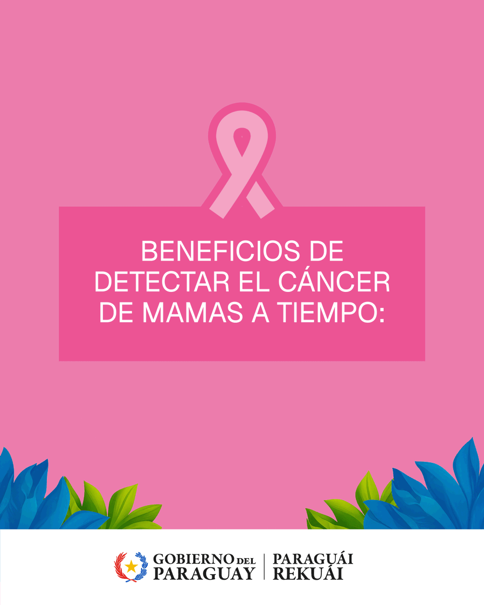 dncp_py's tweet image. ✨ Conocé los beneficios de detectar a tiempo el cáncer de mamas 💗
👩⚕️Hacete tus chequeos anuales y detectá a tiempo.
🤲 Hagamos de la prevención una tradición.