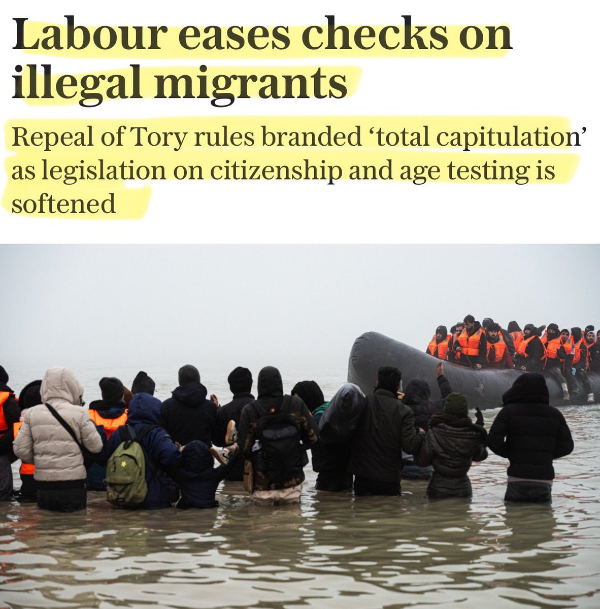 Labour talks tough on illegal migrants but remember they won’t even check who is coming in!

It’s all talk.