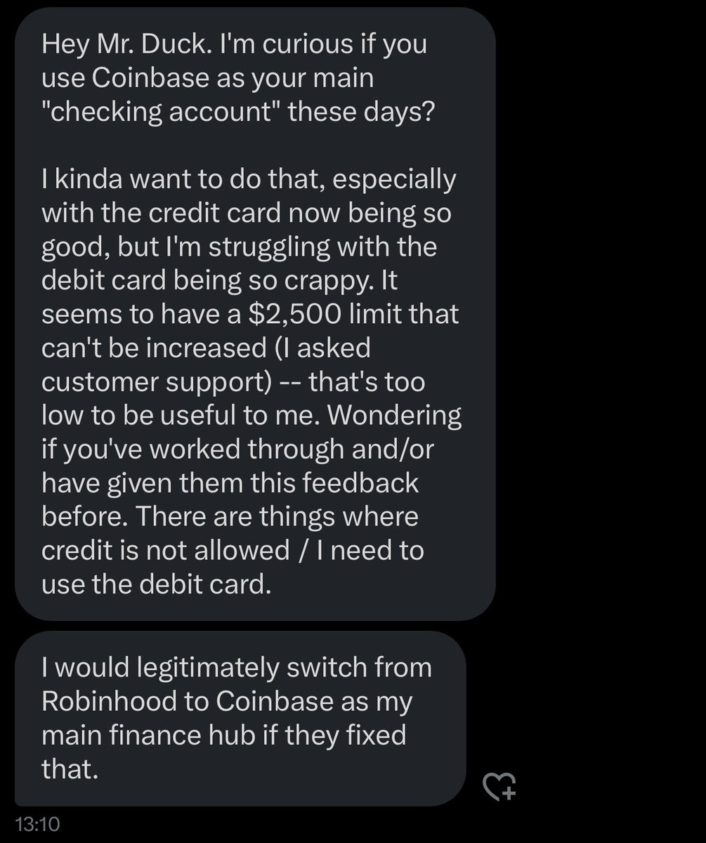 关于 Coinbase 借记卡消费限额的用户反馈截图