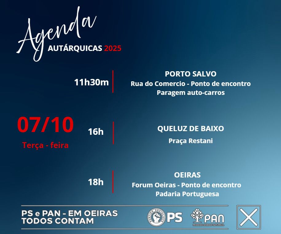 PsOeiras's tweet photo. Agenda de Campanha para terça-feira🌹 - https://t.co/kLjm0eyt5c https://t.co/JbTRIbLmKC