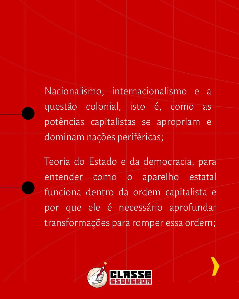 classe_esquerda's tweet photo. O curso Introdução ao Marxismo Revolucionário, com Jones Manoel, apresenta os fundamentos do pensamento crítico: crítica da economia política, questão colonial, teoria do Estado e da democracia. https://t.co/MyO9PFQseM
