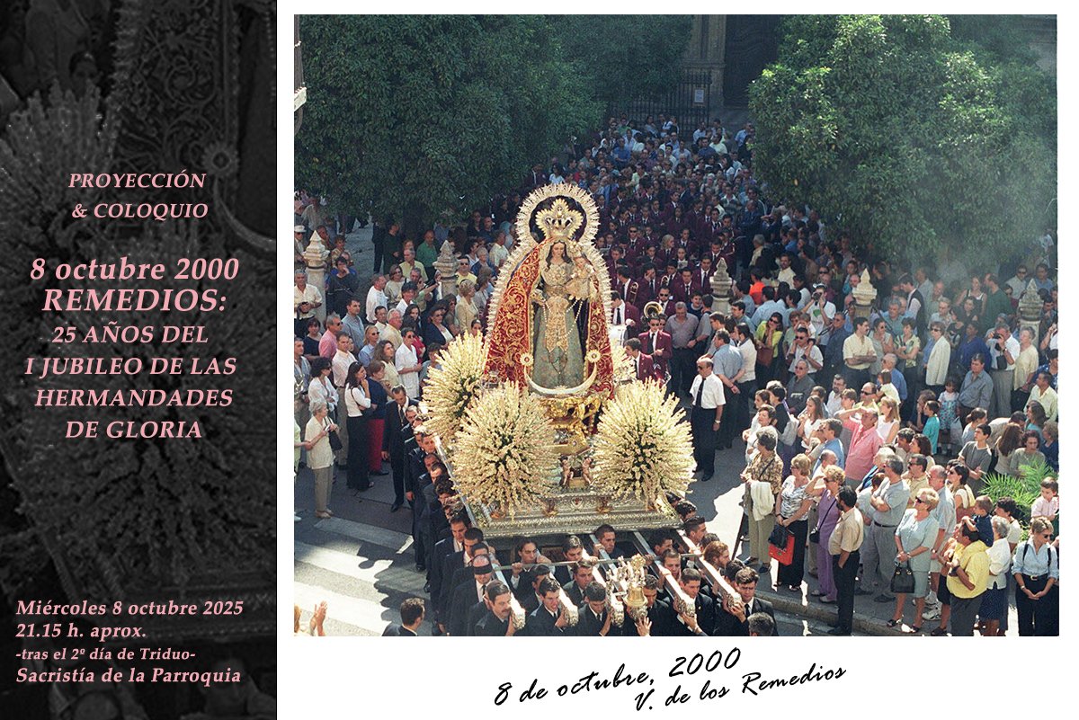 🧵 Este miércoles te invitamos a revivir con nosotros una fecha clave para nuestra Hermandad: ese mismo día del Año Jubilar de 2000, la Virgen de los Remedios presidió en la Catedral el Jubileo de las Hermandades de Gloria organizado por <a href="/DiocesisMalaga/">Diócesis de Málaga</a> 

#CofradíasMLG