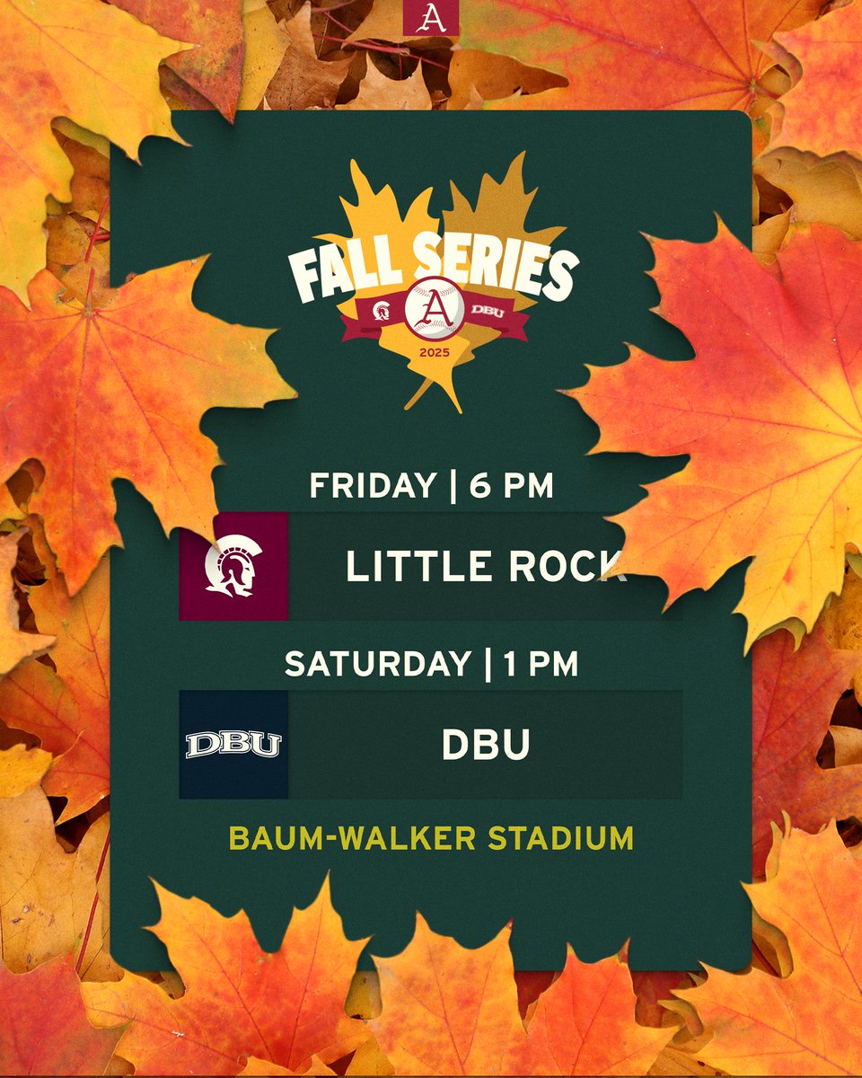 🗣️HOGS PLAY THIS WEEK

Our fall slate closes with a pair of matchups against Little Rock and DBU this weekend at Baum-Walker: bit.ly/3UW9azu