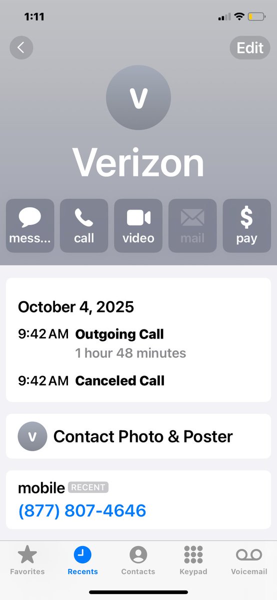 reedkath's tweet photo. Hey @Verizon, we spent three hours on the phone with your [    ] customer service reps on Thursday and Saturday trying to switch to a better plan. I can prove it. And now we are canceling you forever because your payment platform sucks. Can you hear us now?? https://t.co/xzmKz3GrDT