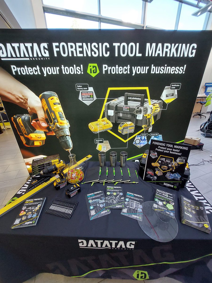 DatatagID's tweet image. Set up and ready for the IAATI UK conference focusing on van and tool theft showcasing our class leading powertool forensic marking system.
@forduk #TVLSecurity