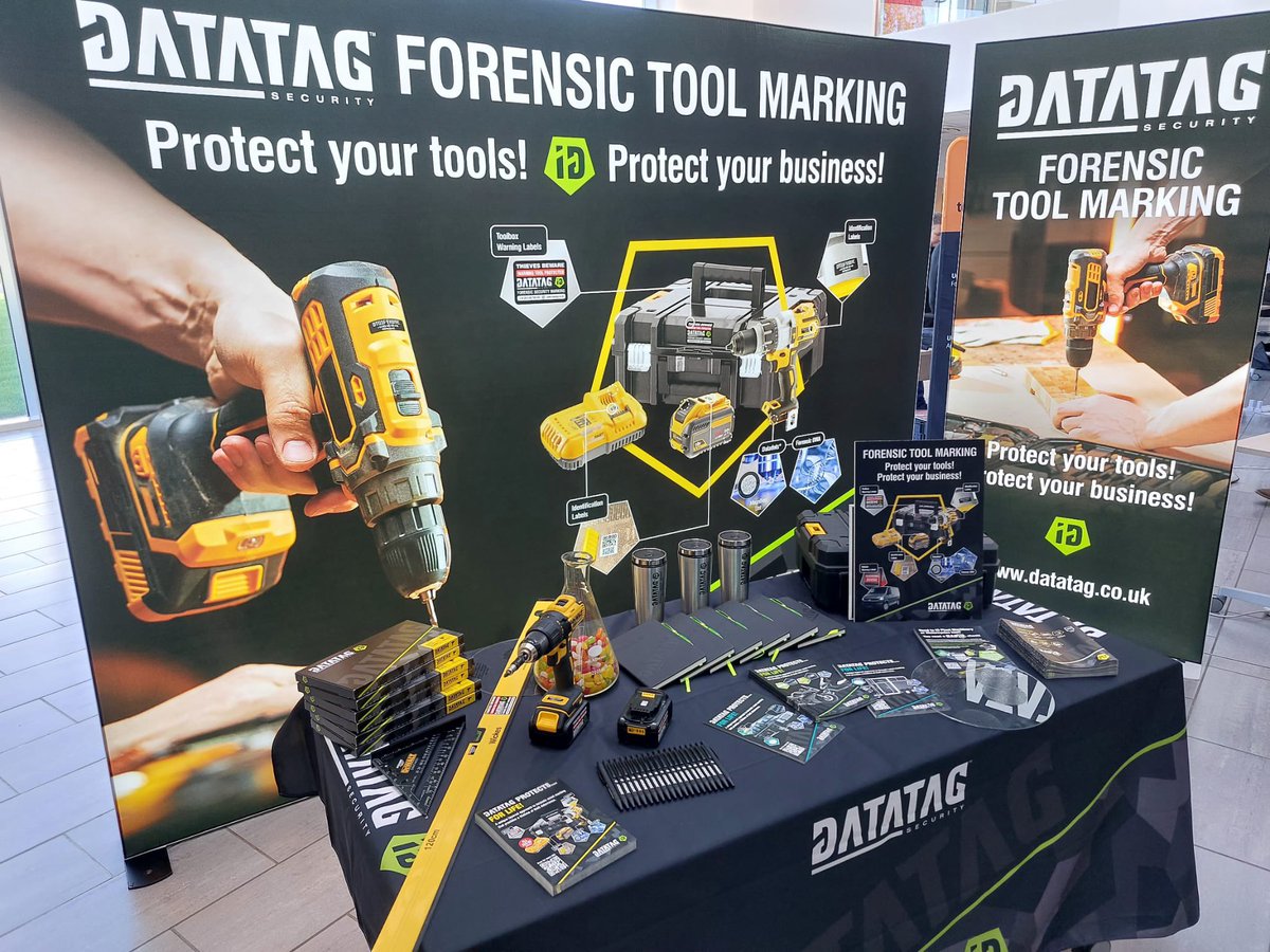 DatatagID's tweet image. Set up and ready for the IAATI UK conference focusing on van and tool theft showcasing our class leading powertool forensic marking system.
@forduk #TVLSecurity