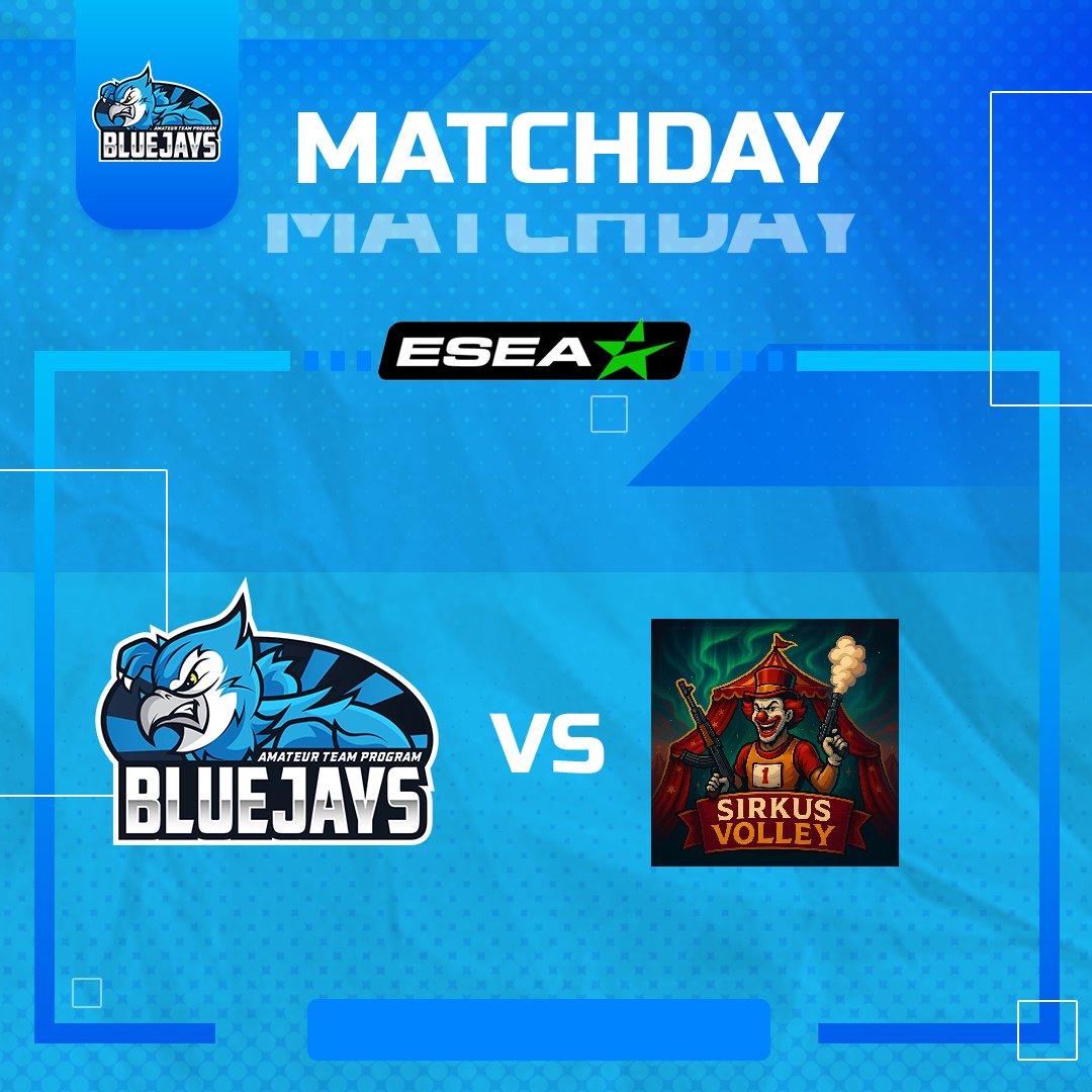 💙The second match for tonight's BLUEJAYS ATP Assault is going to face Sirkus Volley in the <a href="/ESEA/">ESEA League</a> League Season 55 Entry.

🆚Sirkus Volley
📅Monday 06.10.2025 
🕔20:30 GMT+2
