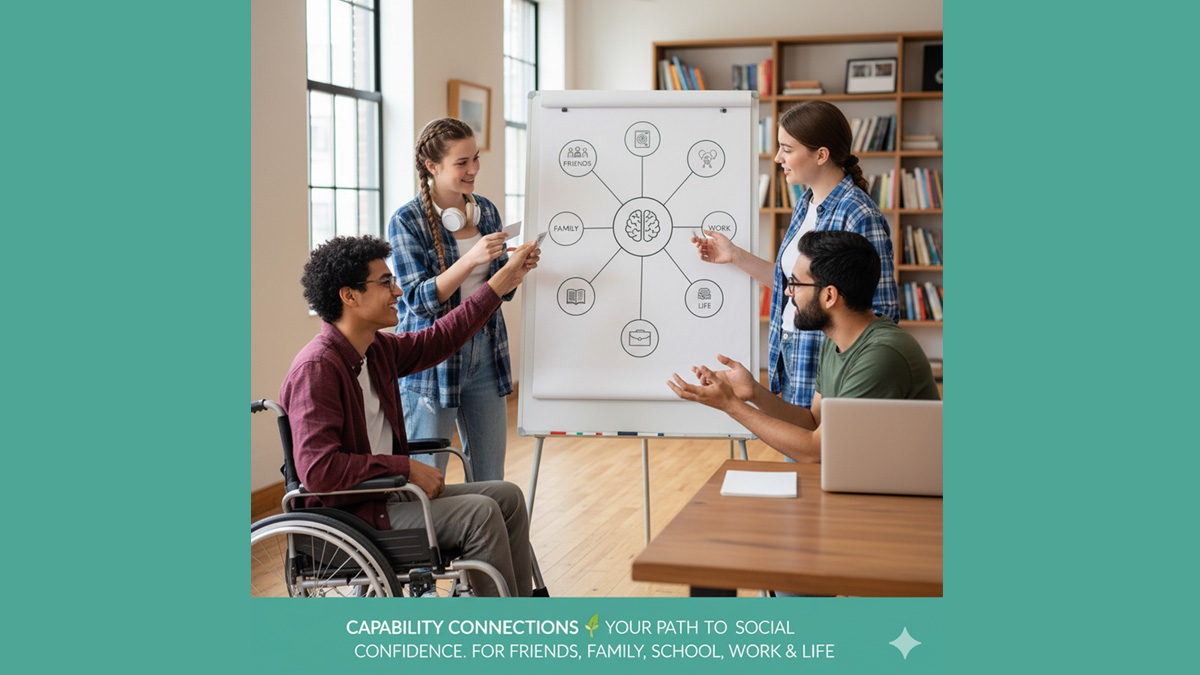 ConnextAbility's tweet image. Stop waiting for the social world to make sense. “Be yourself” is vague. You need clear instructions that work for your brain.  

Learn more or take our free social skills video course at: capabilityconnections.com

#Autism #Disability #Communication