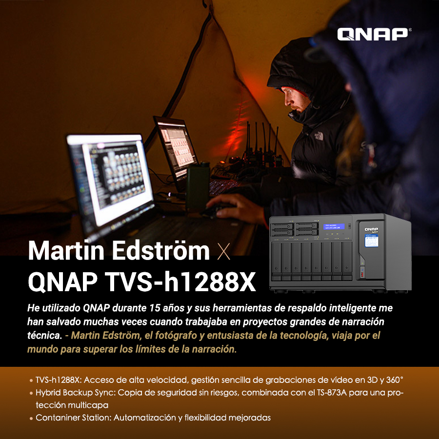 Qnap_LA's tweet image. 🌍Detrás de cada gran historia se esconde un enorme desafío de datos!
👉Descubra cómo Martin lleva la narración de historias al siguiente nivel con el NAS de QNAP qnap.to/87blk4
🤩qnap.to/83xxnh 
#QNAP #NAS #10GbE #Photographer #CreatorStorage #qnapcustomerstory