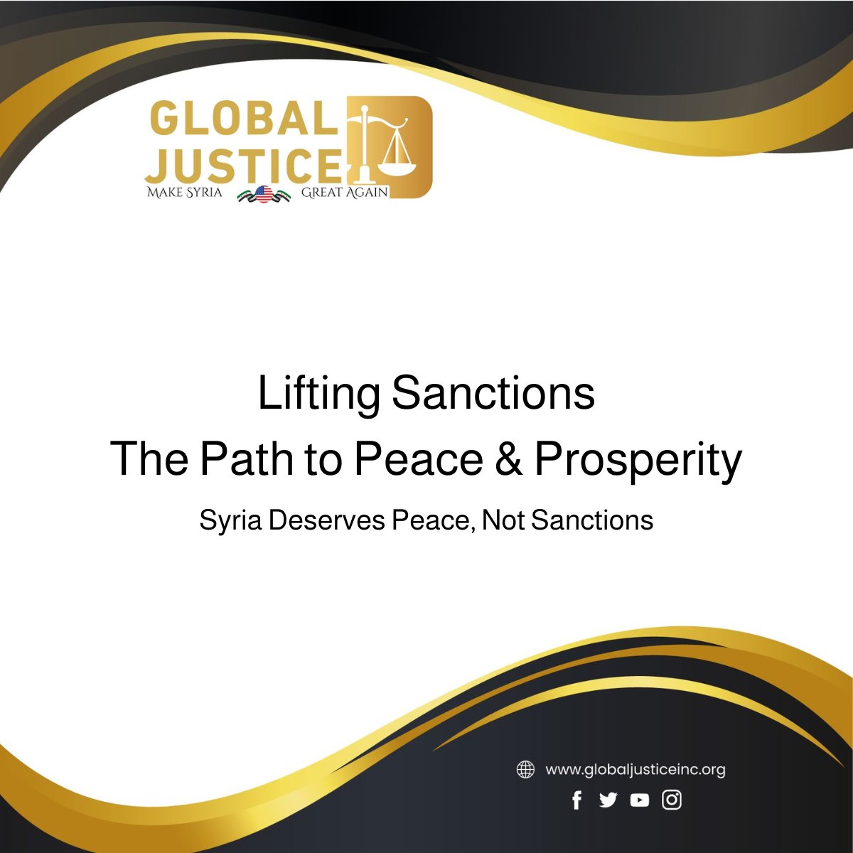 Syrian Americans proudly supported President Trump for his vision of peace. He ended sanctions on Syria to give it a chance — but Sen. Graham’s NDAA amendment threatens that progress. We call on President Trump to protect his vision for peace!

🔗 globaljusticeinc.org/pdf/GJ-Letter.…