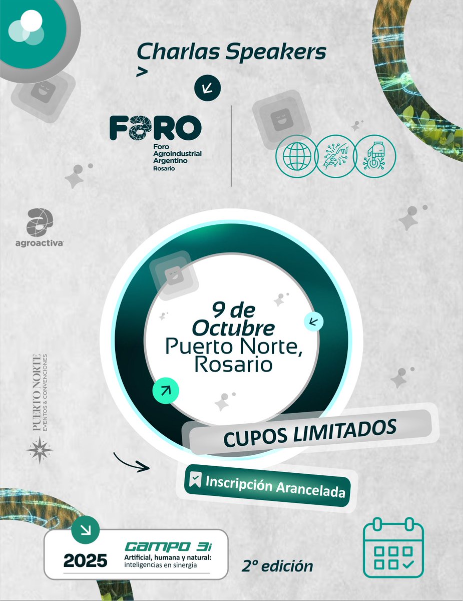En FARO <a href="/santisiri/">santi</a>  va a promptear en tiempo real para mostrar cómo la IA puede analizar y construir desde cero una nueva unidad de negocios
 "El cómputo es la nueva soja"
📅 9/10 | Rosario | Salones Puerto Norte
🔗agroactiva.com/faro_inscripci…