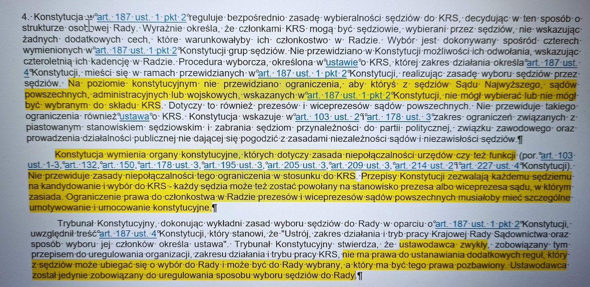 Właśnie warto czytać w całości, dlatego cytuję pkt 4 uzasadnienia K 25/07. Jaśniej się nie da. W świetle tego wyroku kryterium stażu dla sędziów-kandydatów do KRS jest niekonstytucyjne