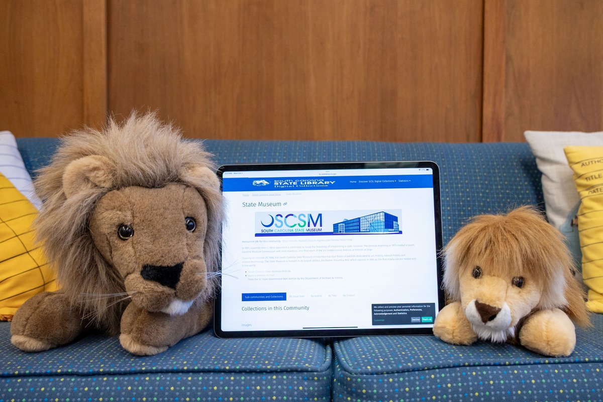 scstatelibrary's tweet image. Today’s #SCDocsRock highlights the @SCStateMuseum. The State Museum opened in 1988 and is committed to collecting, preserving, and showcasing the rich culture, art, and natural history of the Palmetto State. To view their digital publications, visit tinyurl.com/mpcycrfr.