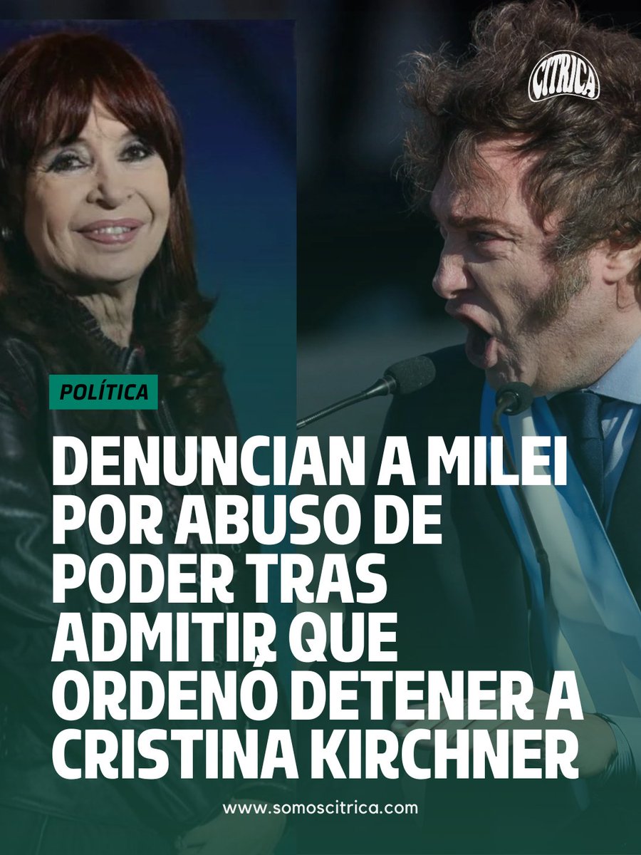 El Presidente volvió a cruzar una línea: confesó que fue él mismo quien tomó la decisión de meter presa a Cristina Kirchner.
Ahora, los abogados Gregorio Dalbón y Valeria Carreras lo denunciaron por abuso de autoridad e intromisión en la Justicia.
⚖️ Un Presidente que se jacta de