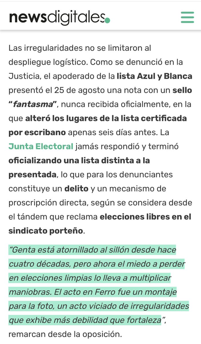 Celeste_sutecba's tweet photo. 🚨 Escándalo en @SUTECBA1 : micros, punteros y un acto armado en Ferro para sostener a Genta.
40 años sin renovación… y ahora quiere dejarle el gremio a su hijo.

⚖️ Exigimos elecciones libres y que la Justicia actúe.
#Justicia #Sindicatos 

Nota Completa en @news_digitales https://t.co/4kmuGLyR3c