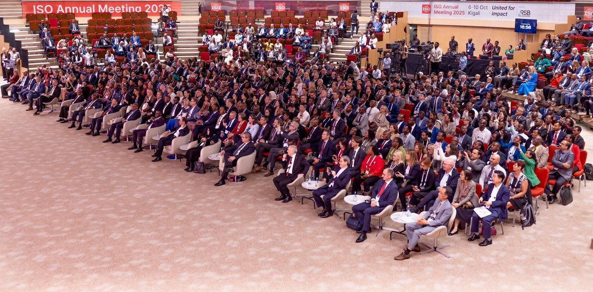 rwandastandards's tweet photo. "Through the efforts of @isostandards and its Member States, order, structure and meaning are brought to the way nations live, trade, innovate and cooperate" PM Dr Justin Nsengiyumva at the opening of ISO Annual Meeting. #RWOX https://t.co/c0BiGo2NQm