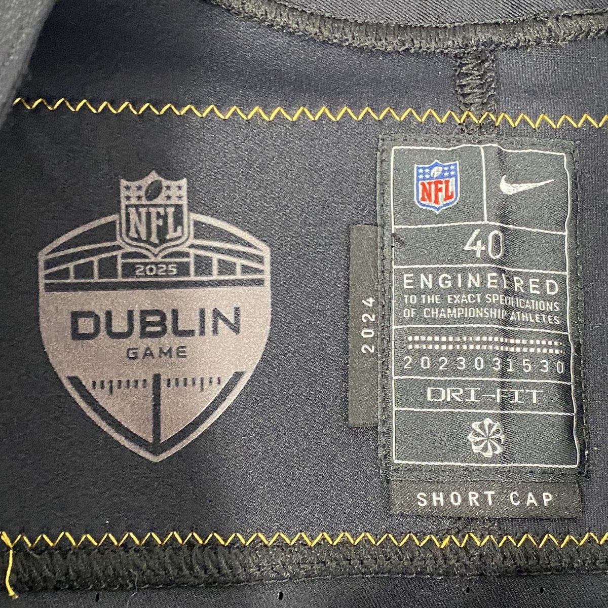 PFHOFAmbassador's tweet photo. JALEN RAMSEY, @steelers DB -
Below is the jersey worn by Ramsey in the first NFL regular season game held in Dublin, Ireland. The jersey is now on display @ProFootballHOF. #nfldublin #NFL #HereWeGo #steelersnation #Steelers #nflkickoff #NFLWeek4 #NFLUK #pittsburgh #PITvsMIN