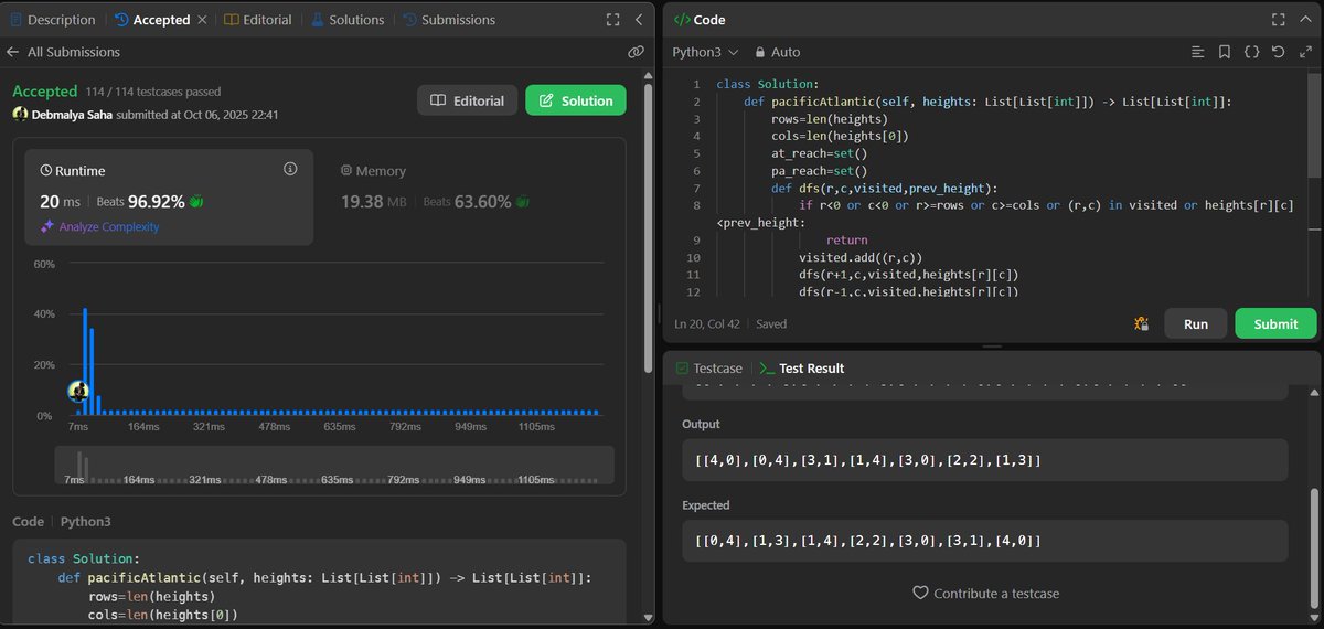 dynamicrpd's tweet photo. Day 59- Will be starting a basic gen ai project for some experience.
Leetcode:-
✅417. Pacific Atlantic Water Flow
✅73. Set Matrix Zeroes
#buildinginpublic #LearnInPublic #Python #pythonlearning #CodingJourney #Coding #LeetCode #pythonprogramming https://t.co/PtZc7VVFuA