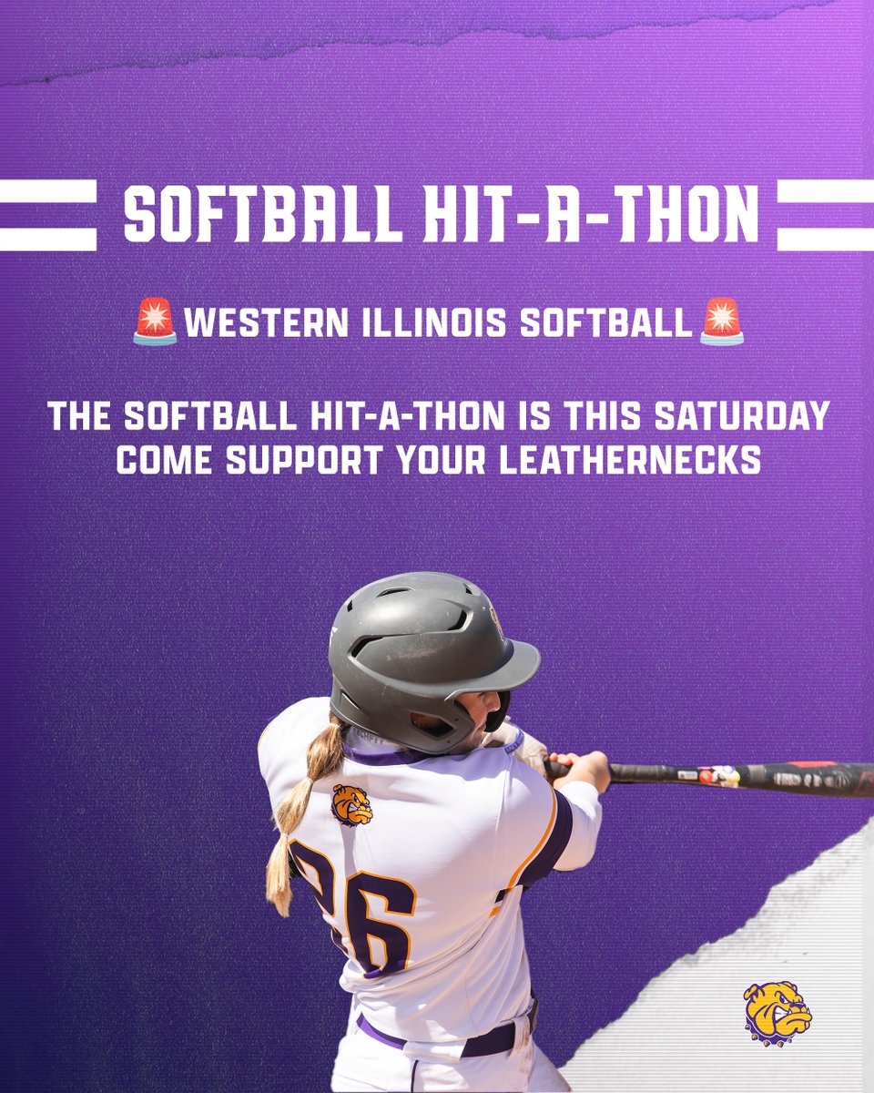 This Saturday is our annual Western Illinois Softball Hit-A-Thon! 💜🥎 Come out and support the Leathernecks as we swing for a great cause.

Last chance  to pick your favorite player or coach to support ⬇️

tinyurl.com/etxmcu9t

#GoNecks | #OneGoal