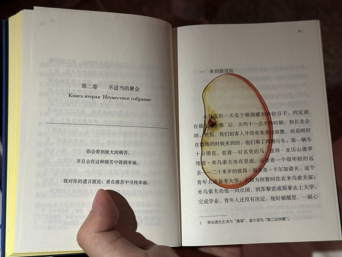 ethanyyzz's tweet photo. 书籍阅读这么久一直都没在意过装订方式，最近开始买文库本才开始认真比较。无线胶装的手感真的太差了，要掰开书本且不断需要施加作用力阅读，真的难受。希望文库本能多出一些锁线胶装或者裸脊锁线，轻型纸的手感也不错，阅读体验的提升真的会带来幸福感。这个苹果书签真好看。 https://t.co/0SJORLajKB