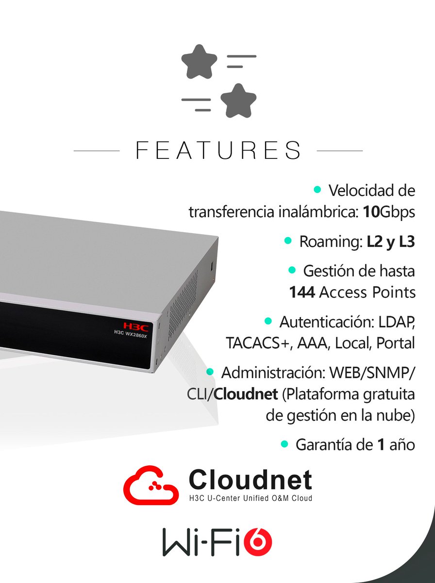 massivetechmx's tweet image. Controladora de acceso WX2860X
Portafolio Enterprise
#h3c #h3cmassivetech #massivetech #accesscontroller #controladoradeacceso 
@H3CGlobal
Contáctanos para conocer más sobre nuestras soluciones:
📞CDMX: 52 559275 9710
Ext 301 Ingeniería
Ext 304 Ventas
✉️info@massive-electronic.mx