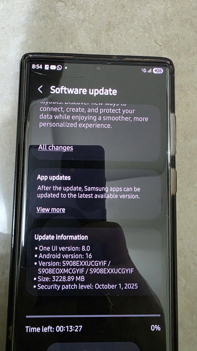 technovortex7's tweet image. Galaxy S22 ultra OneUi 8.0 is out for me