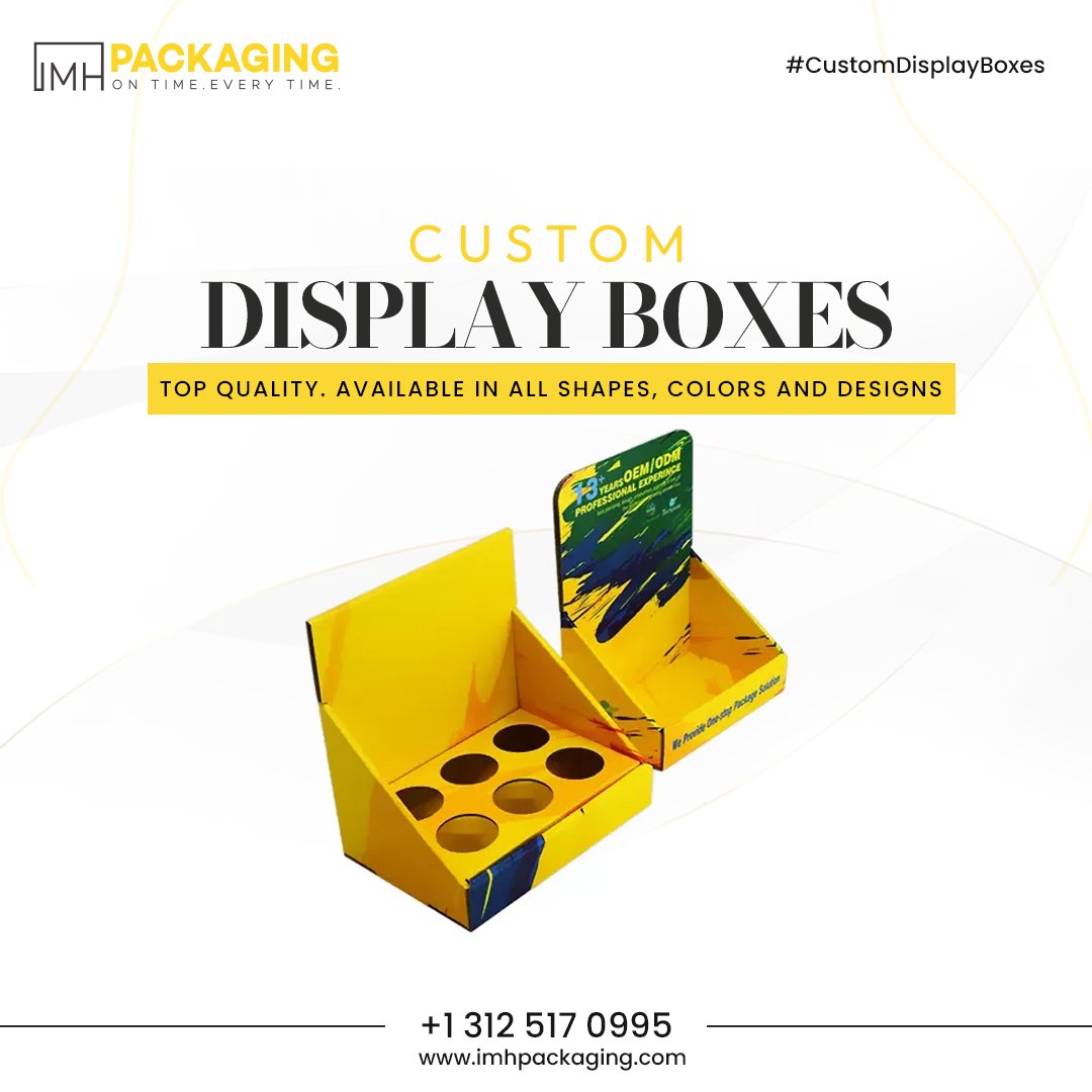 usa_imh's tweet image. Custom Display Boxes enhance product presentation and attract customers in malls or retail stores.

Order  Now:  imhpackaging.com/product-catego…

#CustomPackaging #IMHPackagingUSA #DisplayBoxes #Display #Displays #CustomDisplayBoxesWholesale #CustomBoxes #DisplayBox #Packaging #USA #Sale