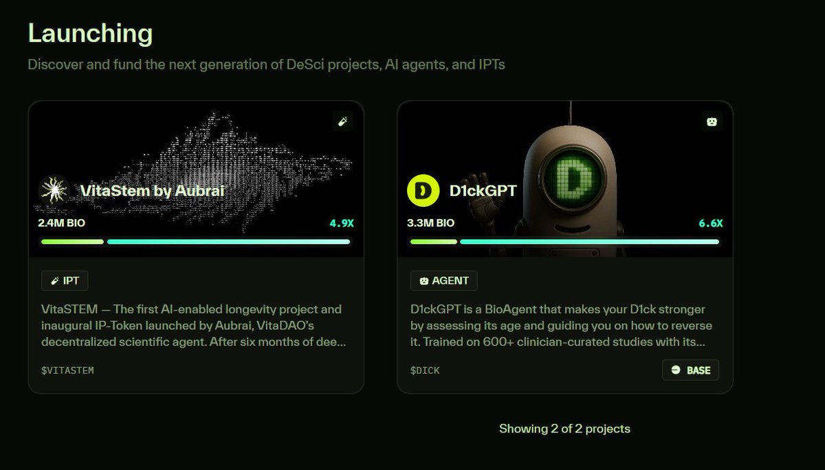 Jinzz69355160's tweet image. Two standout projects are about to make waves on @BioProtocol and both push the frontier of DeSci and AI driven innovation.

🧬 VitaStem by @Aubrai_  the first AI enabled longevity project, pioneering the concept of decentralized scientific IP through VitaDAO. A fusion of biotech…