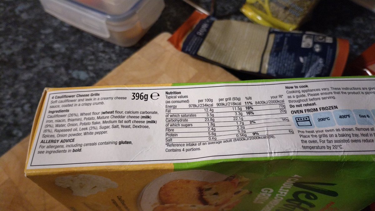 samjwebster's tweet photo. @Morrisons why on earth are these called Cauliflower Cheese Grills when the only cooking instruction is to oven bake??? Madness https://t.co/VxAvFL6XHd