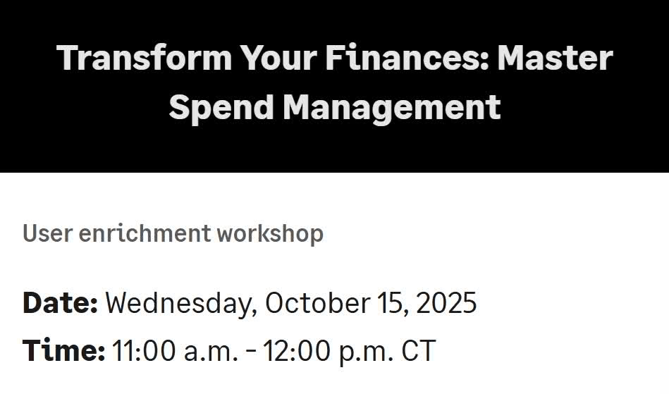 DSDinc's tweet image. Ready to take control of your organization&apos;s spending?
Join us for Transform Your Finances: Master Spend Management and see how a smarter approach to expenses can revolutionize the way you... sage.com/en-us/sage-bus…

#SpendManagement #FinancialControl #Automation #SageIntacct