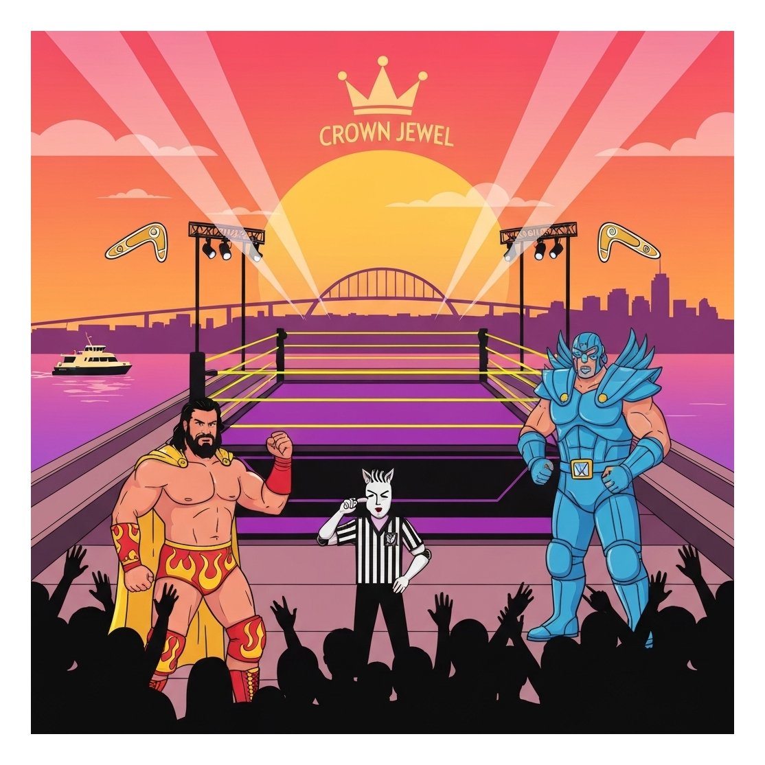 Sorla_Riley's tweet photo. Crown Jewel lands in Perth on Oct 11 with a full card, streaming on ESPN and Netflix https://t.co/18L5mWX89f