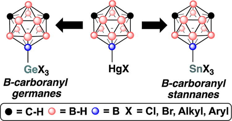 Congratulations to Andrew Baublis on a new publication exploring the fascinating chemistry of B-carboranyl stannanes and germanes! 
Now, you might be wondering, who cares about these unusual, almost alien-looking molecules? Ge doping lays a critical role in the semiconductor