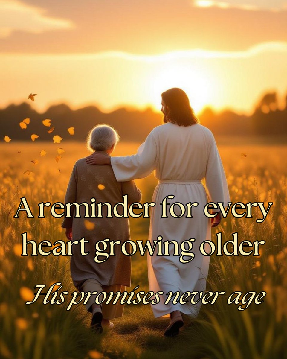🍂 FORGOTTEN PROMISES🍂
         THE GOLDEN YEARS 
Isaiah 46:4 • Psalm 71:18 •
                Psalm 73:26 

The world calls it aging.
God calls it being carried. 

When strength slips from your hands,
His never does.
When your memory fades,
He still remembers every prayer you