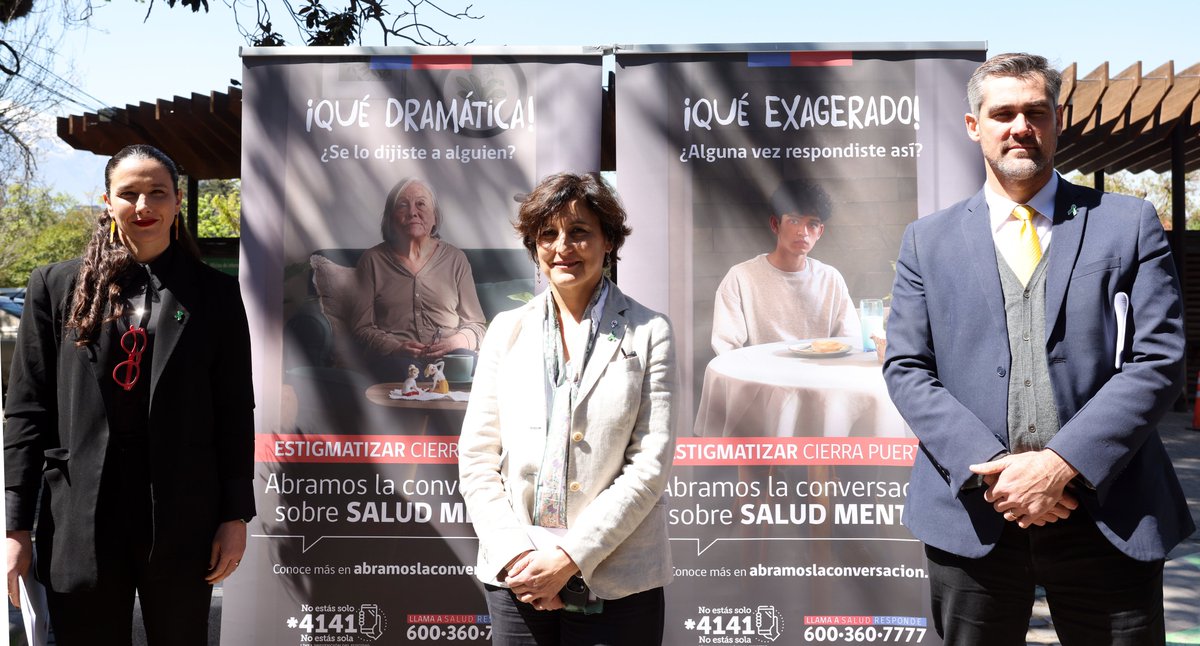 Ministerio de Salud (@ministeriosalud) on Twitter photo 🟢 #AbramosLaConversación sobre #SaludMental
La ministra de Salud, Ximena Aguilera, junto a los subsecretarios Andrea Albagli y Bernardo Martorell, participaron en el lanzamiento de la primera campaña comunicacional sobre salud mental del <a href="/GobiernodeChile/">Gobierno de Chile</a>: “Estigmatizar cierra 🟢 #AbramosLaConversación sobre #SaludMental
La ministra de Salud, Ximena Aguilera, junto a los subsecretarios Andrea Albagli y Bernardo Martorell, participaron en el lanzamiento de la primera campaña comunicacional sobre salud mental del <a href="/GobiernodeChile/">Gobierno de Chile</a>: “Estigmatizar cierra