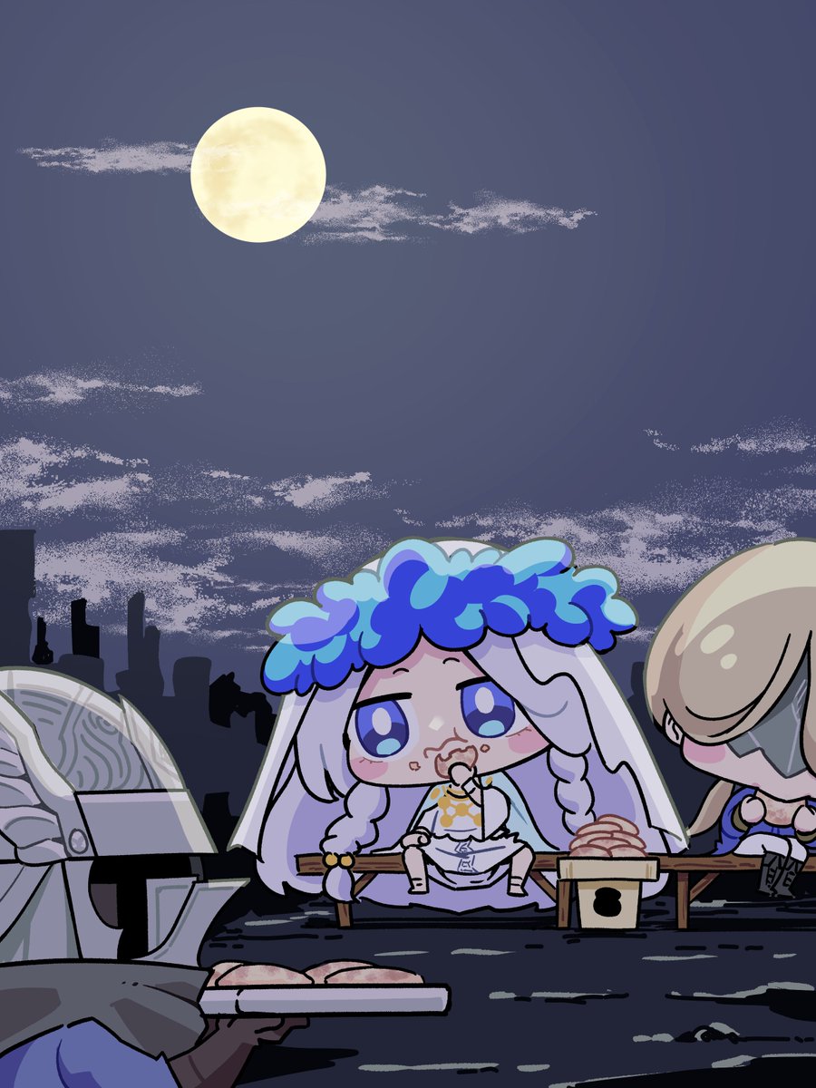 Pinocchio0105pp's tweet image. 葦の地では月を見て、白くて丸いものを食べる文化があるらしい
#ナイトレイン #NIGHTREIGN
